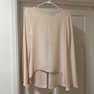 Blaque Label Cream Bell Sleeved Blouse, Open Back with Black Bows, Size Small